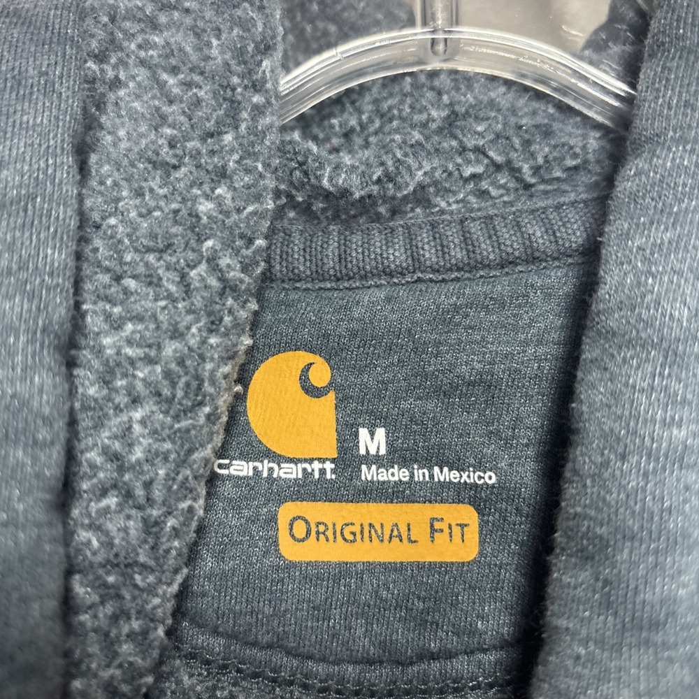 Carhartt Hoodie Adult Med Dark Blue Long Sleeve Pullover Original Fit Logo Mens - Picture 4 of 7